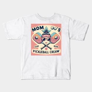 Mom, Team Mom, Moms Pickleball Crew, vintage retro funny pickleball Kids T-Shirt